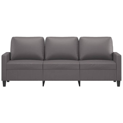 3-sitssoffa grå 180 cm konstläder