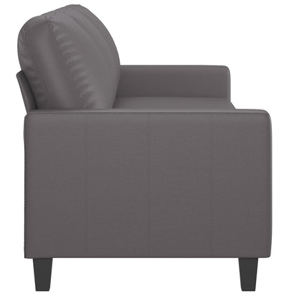 3-sitssoffa grå 180 cm konstläder