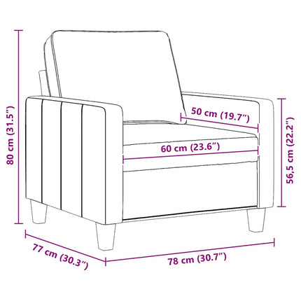 Fåtölj taupe 60 cm tyg