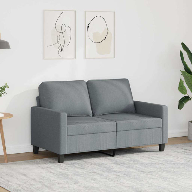 2-sitssoffa ljusgrå 120 cm tyg