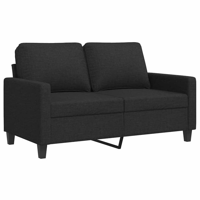 2-sitssoffa ljusgrå Svart 120 cm tyg