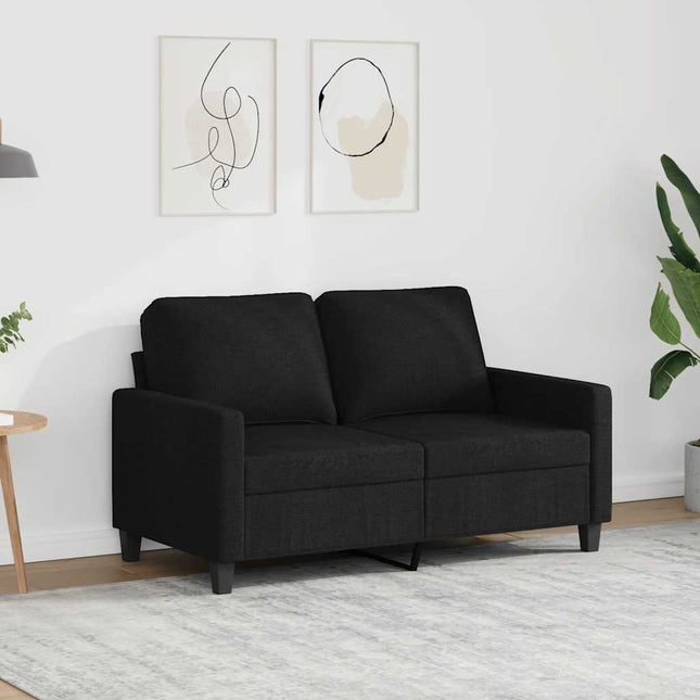 2-sitssoffa ljusgrå Svart 120 cm tyg