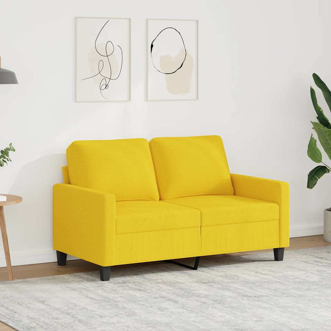 2-sitssoffa ljusggul 120 cm tyg