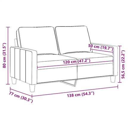2-sitssoffa vinröd 120 cm tyg
