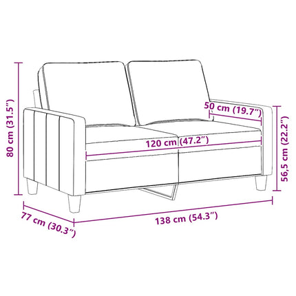 2-sitssoffa taupe 120 cm tyg