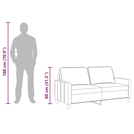 Soffa 2-sits mörkgrå 140 cm tyg