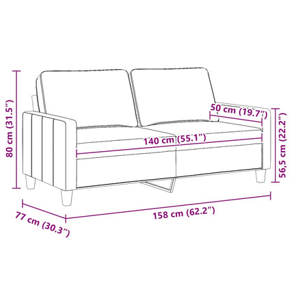 2-sitssoffa gräddvit 140 cm tyg