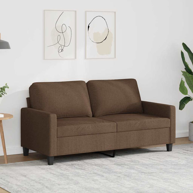 2-sitssoffa brun 140 cm tyg