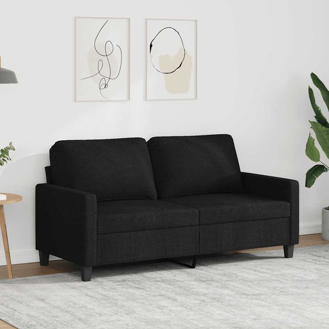 2-sitssoffa svart 140 cm tyg