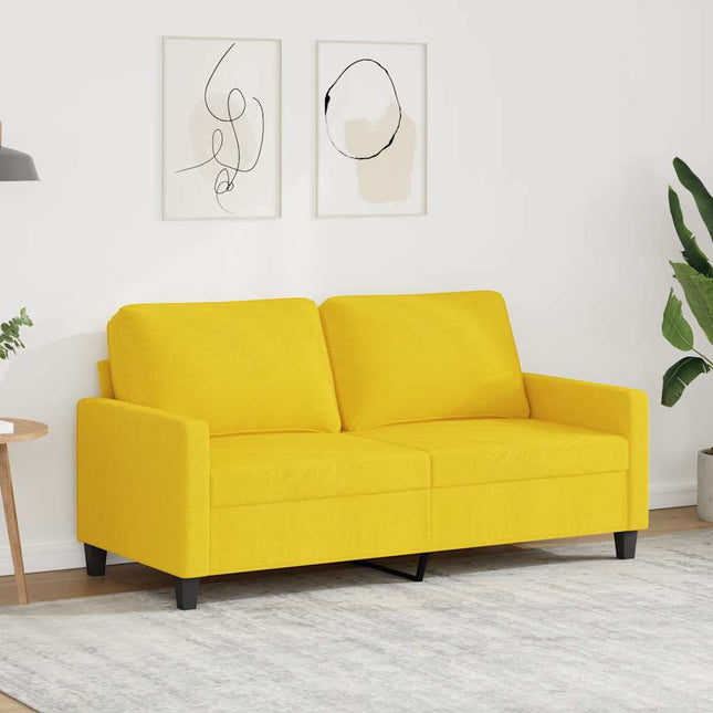 2-sitssoffa ljusggul 140 cm tyg