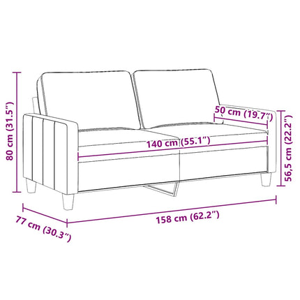 2-sitssoffa vinröd 140 cm tyg