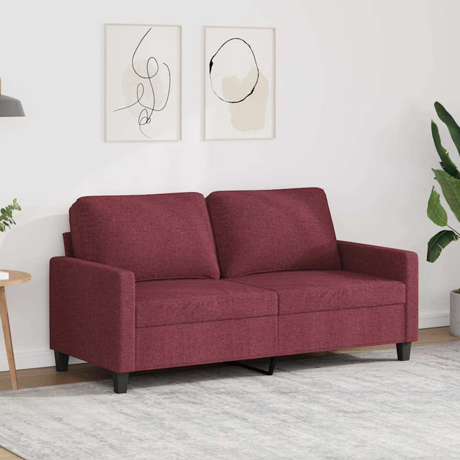 2-sitssoffa vinröd 140 cm tyg