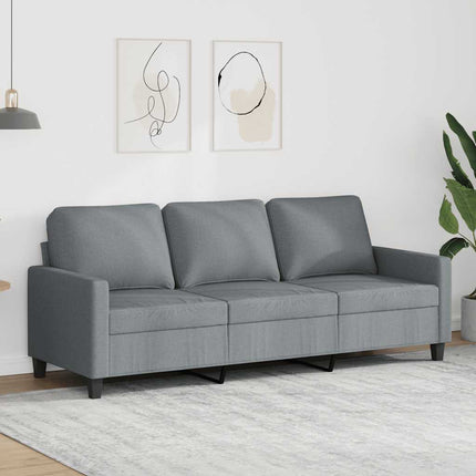 3-sitssoffa ljusgrå 180 cm tyg