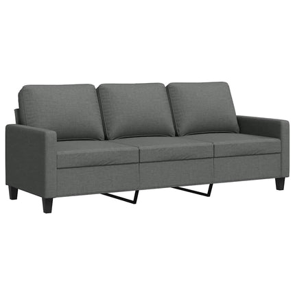 3-sitssoffa mörkgrå 180 cm tyg