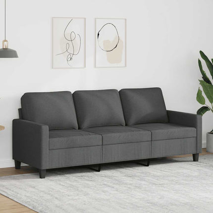 3-sitssoffa mörkgrå 180 cm tyg