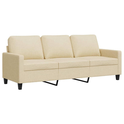 3-sitssoffa gräddvit 180 cm tyg