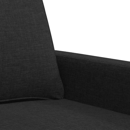 3-sitssoffa svart 180 cm tyg