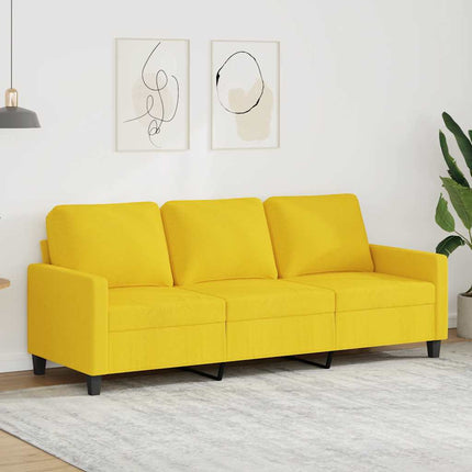 3-sitssoffa ljusgul 180 cm tyg