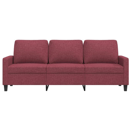 3-sitssoffa vinröd 180 cm tyg