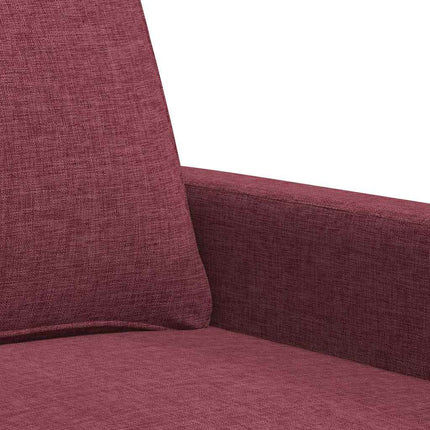 3-sitssoffa vinröd 180 cm tyg