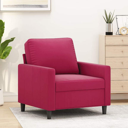 Fåtölj vinröd 60 cm sammet