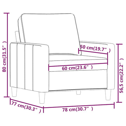 Fåtölj Gräddvit 60 cm sammet