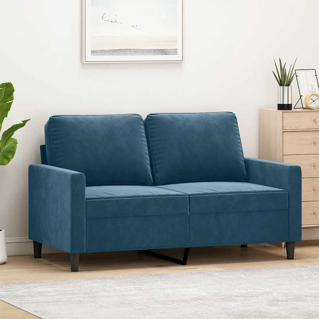 2-sitssoffa blå 120 cm sammet