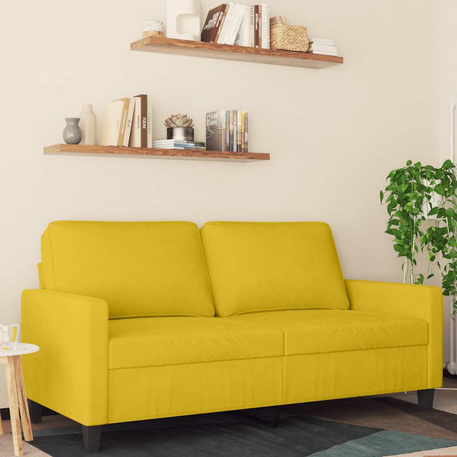 2-sitssoffa gul 140 cm sammet