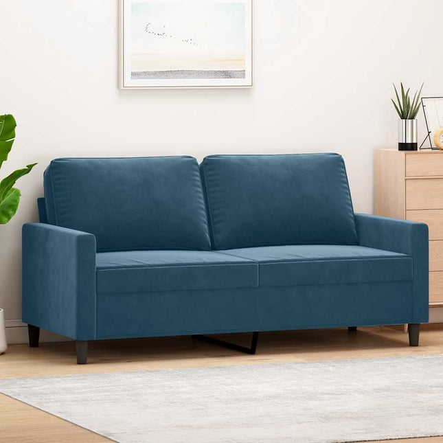 2-sitssoffa blå 140 cm sammet