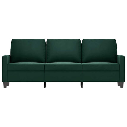 3-sitssoffa mörkgrön 180 cm sammet