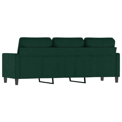 3-sitssoffa mörkgrön 180 cm sammet