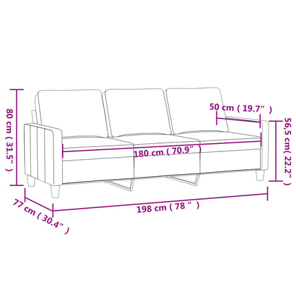 3-sitssoffa rosa 180 cm sammet