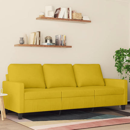3-sitssoffa gul 180 cm sammet