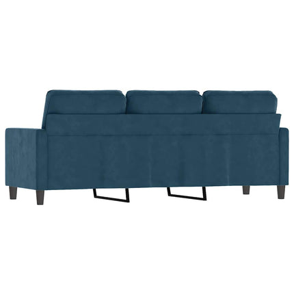 3-sitssoffa blå 180 cm sammet