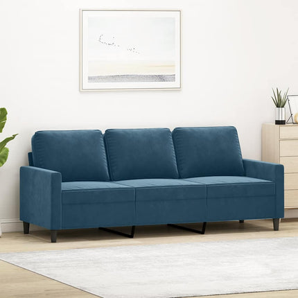 3-sitssoffa blå 180 cm sammet
