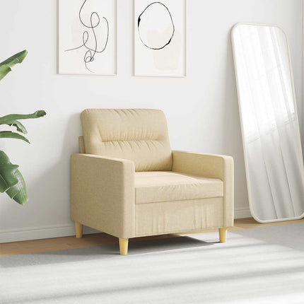 Fåtölj gräddvit 60 cm tyg