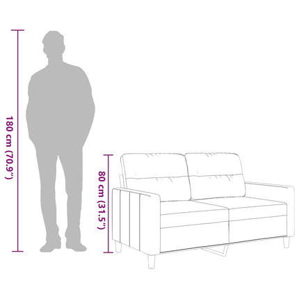 2-sitssoffa ljusgrå 120 cm tyg