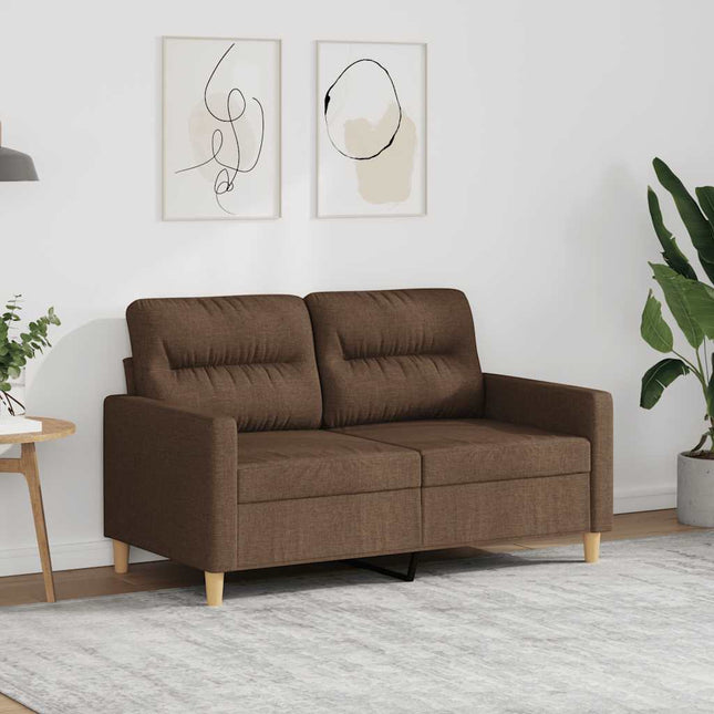 2-sitssoffa brun 120 cm tyg