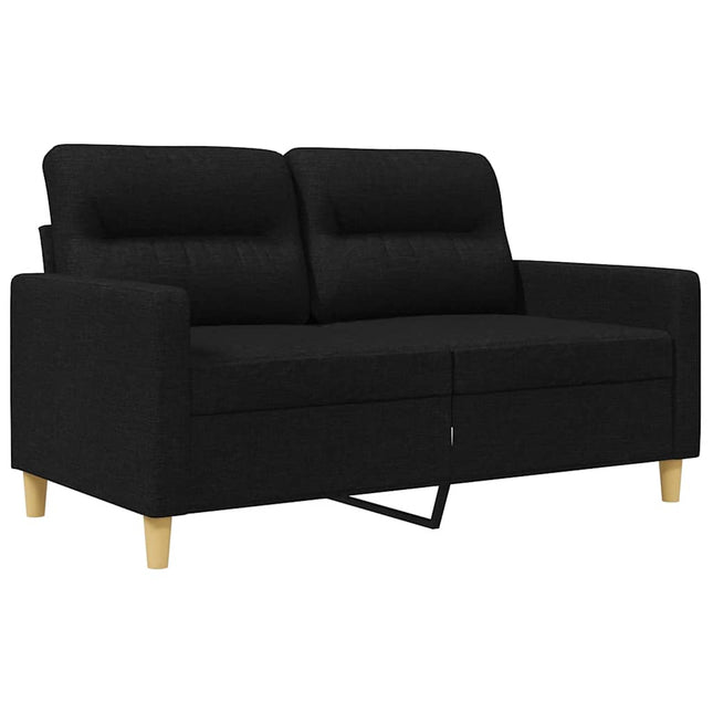 2-sitssoffa ljusgrå Svart 120 cm tyg