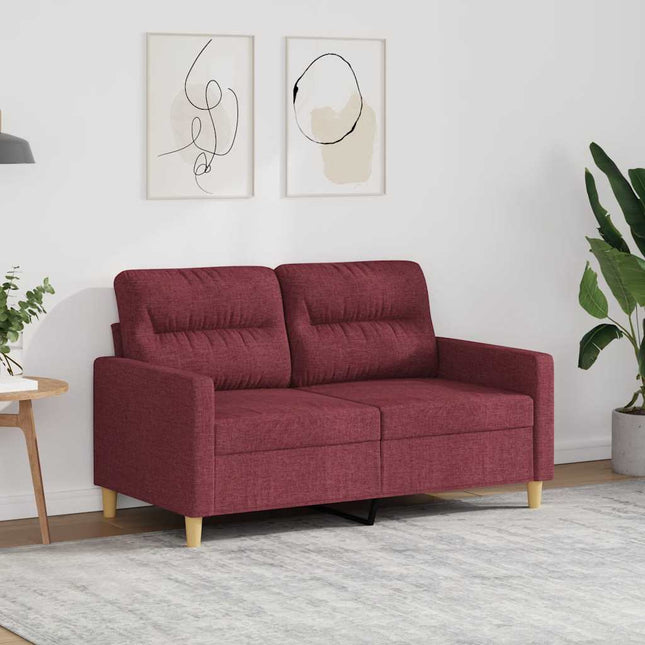 2-sitssoffa vinröd 120 cm tyg