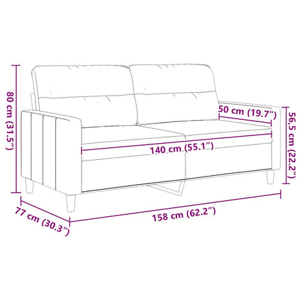 2-sitssoffa ljusgrå 140 cm tyg