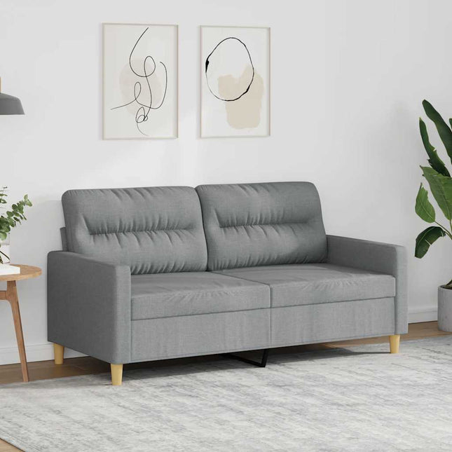2-sitssoffa ljusgrå 140 cm tyg