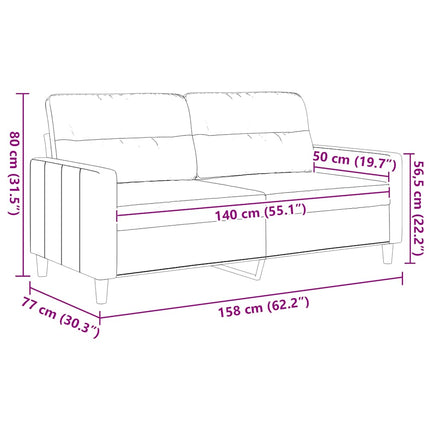 Soffa 2-sits mörkgrå 140 cm tyg