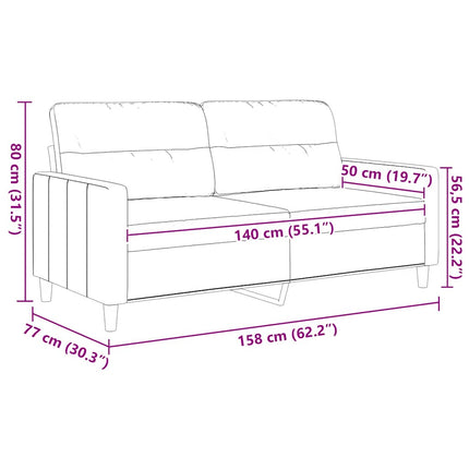 2-sitssoffa brun 140 cm tyg