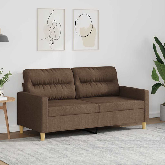 2-sitssoffa brun 140 cm tyg