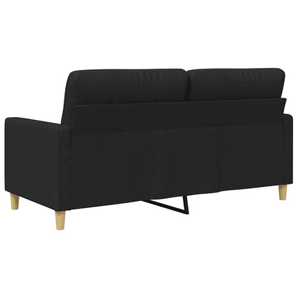 2-sitssoffa svart 140 cm tyg