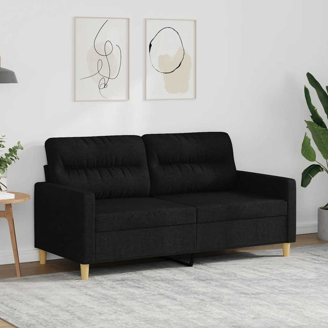 2-sitssoffa svart 140 cm tyg