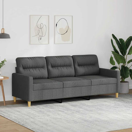 3-sitssoffa mörkgrå 180 cm tyg