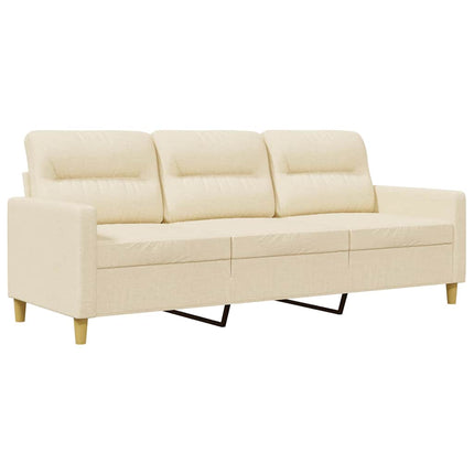 3-sitssoffa gräddvit 180 cm tyg