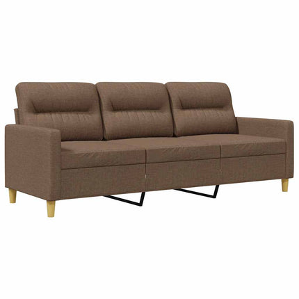 3-sitssoffa brun 180 cm tyg
